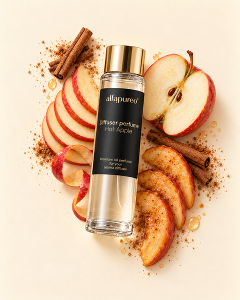 Hot Apple aromaolaj almával és fahéjjal krémszínű háttéren